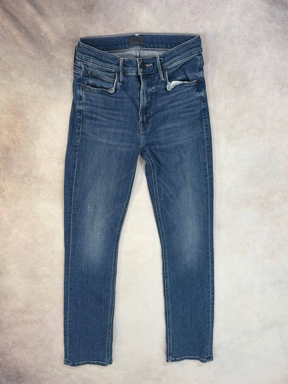 MOTHER The Mid Rise Dazzler Ankle Jeans Size 24 Wish On A Star Straight Leg Blue